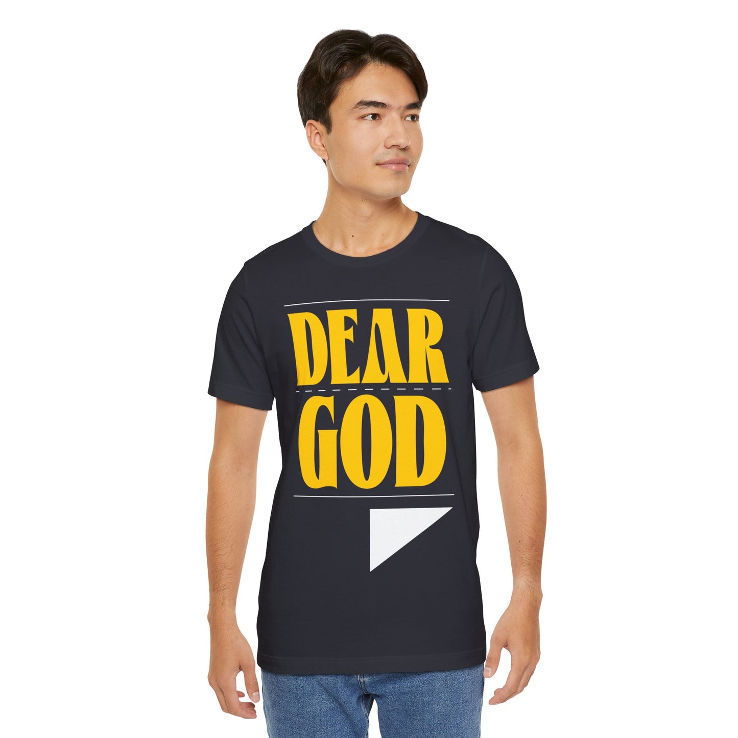 Men's "Dear God," Letter Tee — Jersey Short Sleeve Tee