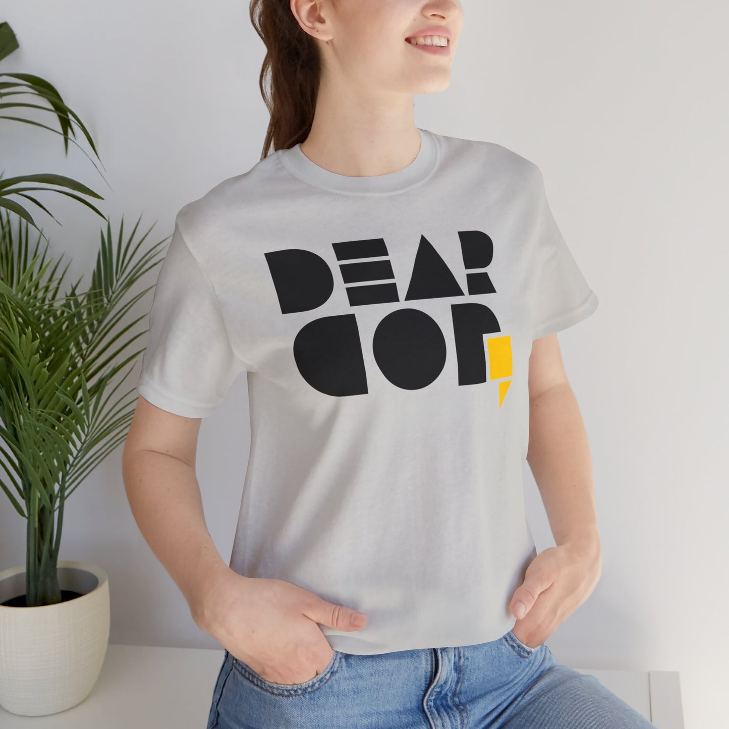 Women's "Dear God," SMPL Font — Jersey Short Sleeve Tee