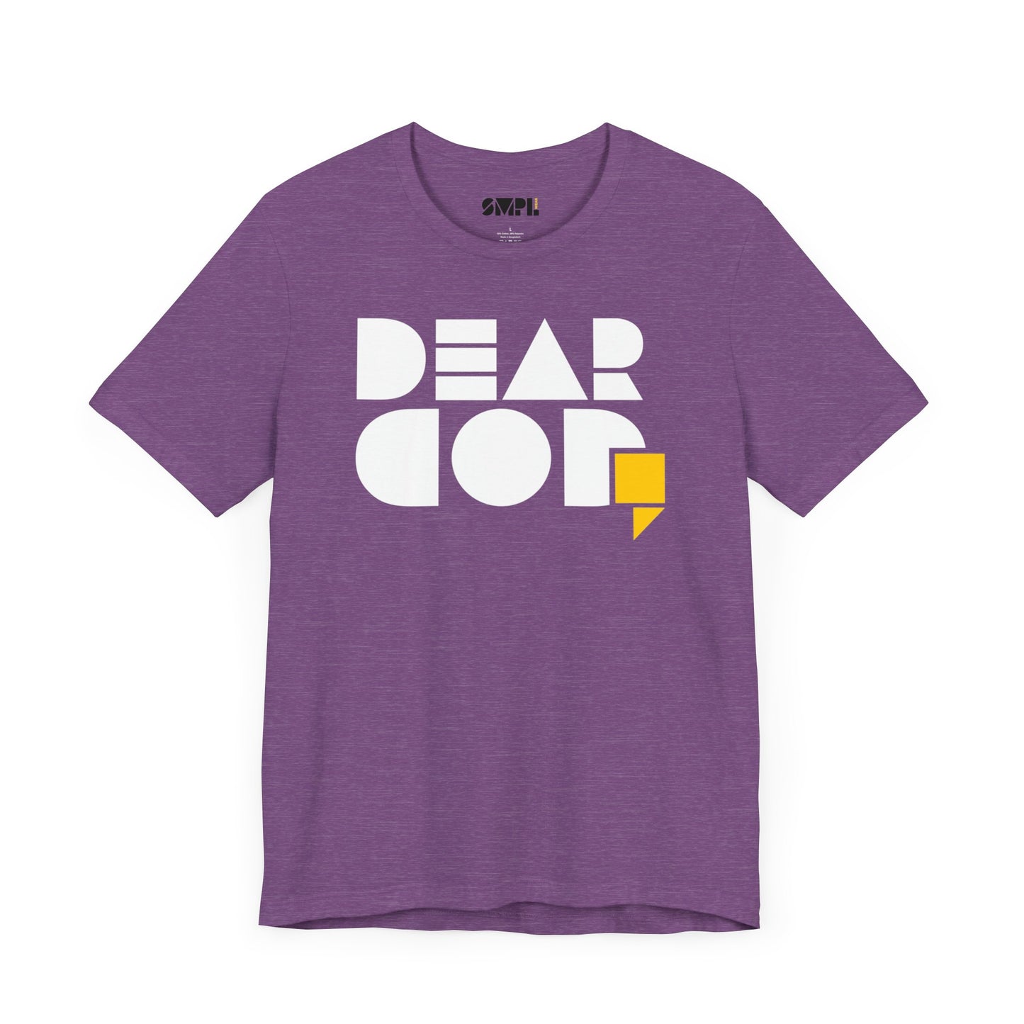 Men's "Dear God," SMPL Font — Jersey Short Sleeve Tee