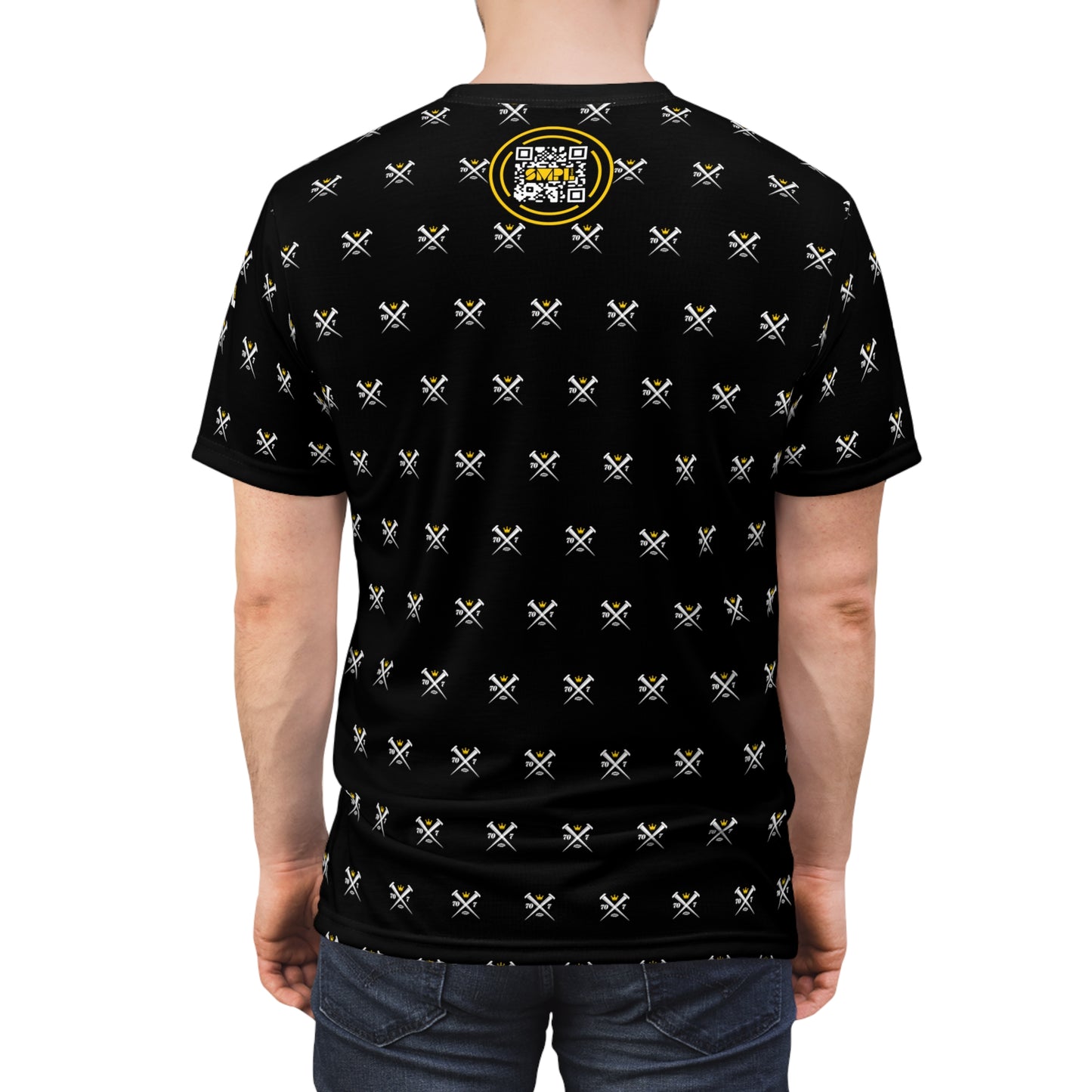 70x7 Modern Nails — Men's Cut & Sew Tee All-Over Print on Black