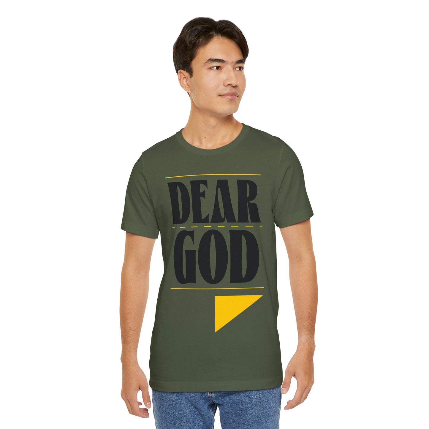 Men's "Dear God," Letter Tee — Jersey Short Sleeve Tee