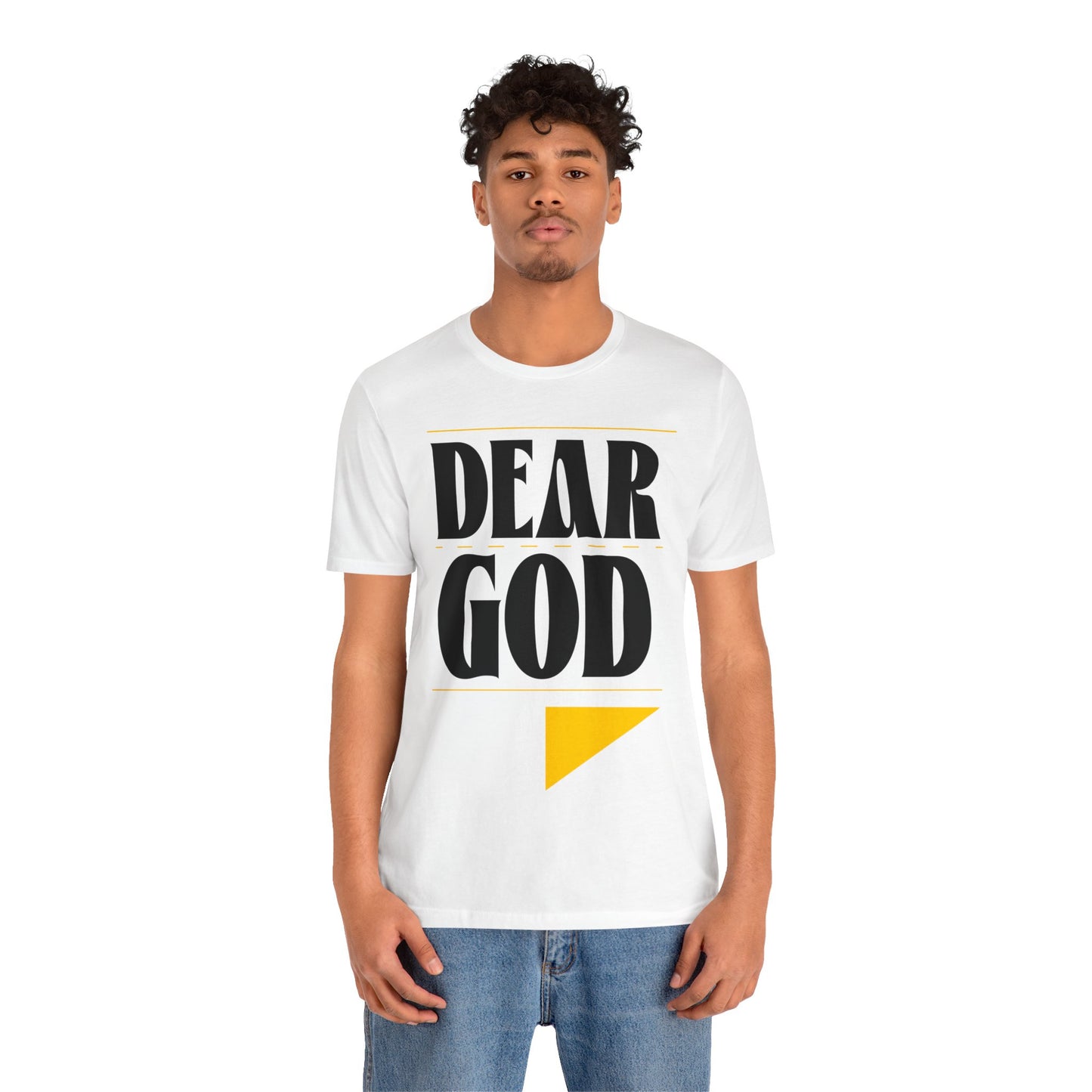 Men's "Dear God," Letter Tee — Jersey Short Sleeve Tee